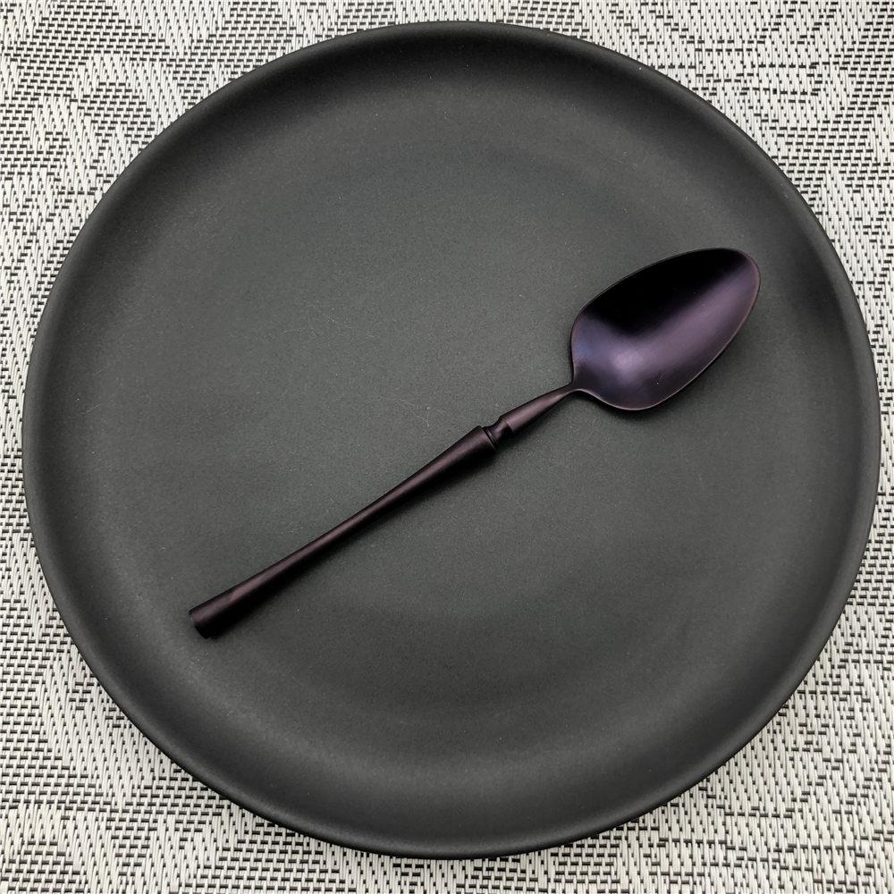 Purple Cutlery Stainless St Steel Matte Polishing Black Dinnerware Set Tableware Dinner Knife Fork Soup Kitchen Accessories