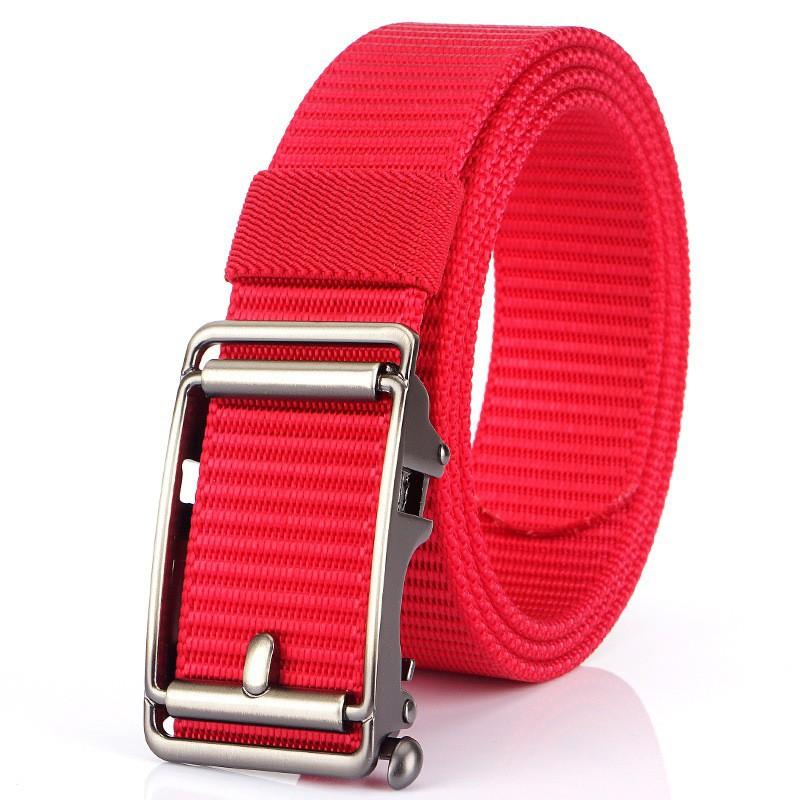 2020 3.5CM Automatic Buckle Nylon Belt Casual Business Canvas Men's Pants