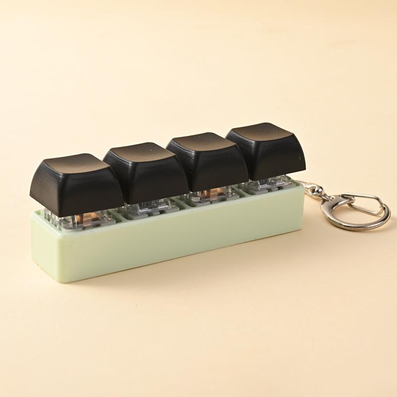 4 Keys Button Keycap Stress Relief Adult Fidget Toy Keychain 4 Keys Keyboard Fidget Gadgets Toys Diy Keyboard Keychain Toys