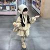 Stylish Polka Dot Hoodie and Pants Set for Girls - Plus Velvet, High Neck, Autumn/Winter 2026