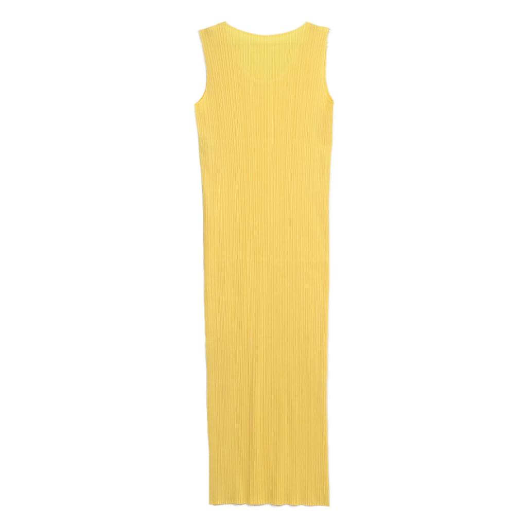 PLEATS PLEASE Yellow PP71-JH116 Polyester Sleeveless Dress Dress 3 yellowUsed