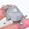 Natural Desert Rose Druzy, Topaz 925 Sterling Silver Jewelry Pendant 2.05" ZS-709