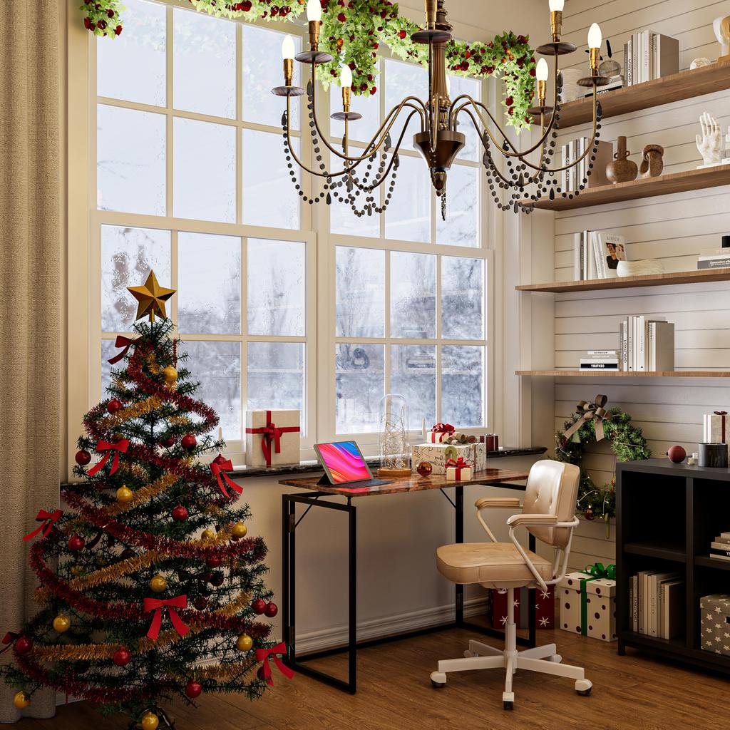 Alawooder Folding Compact Fully Assembled 60kg Weight Only 6cm Office Work Computer Wooden Gaming Work from Folding Desk 30 Table, Desk, [Easy