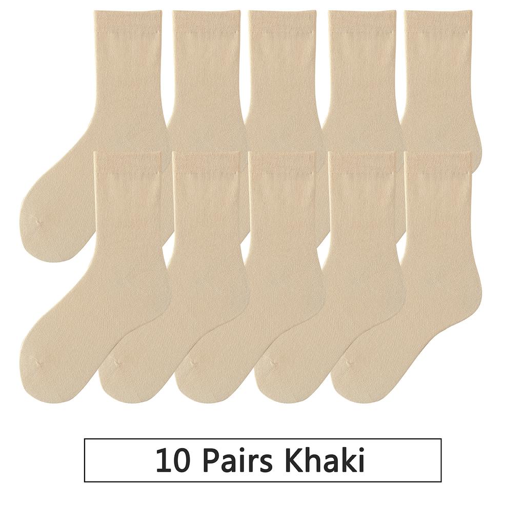 10 Pairs/Lot New Woman Cotton Socks Men Sock Solid Color Autumn Spring For Female's Soft Breathable Colorful Girl