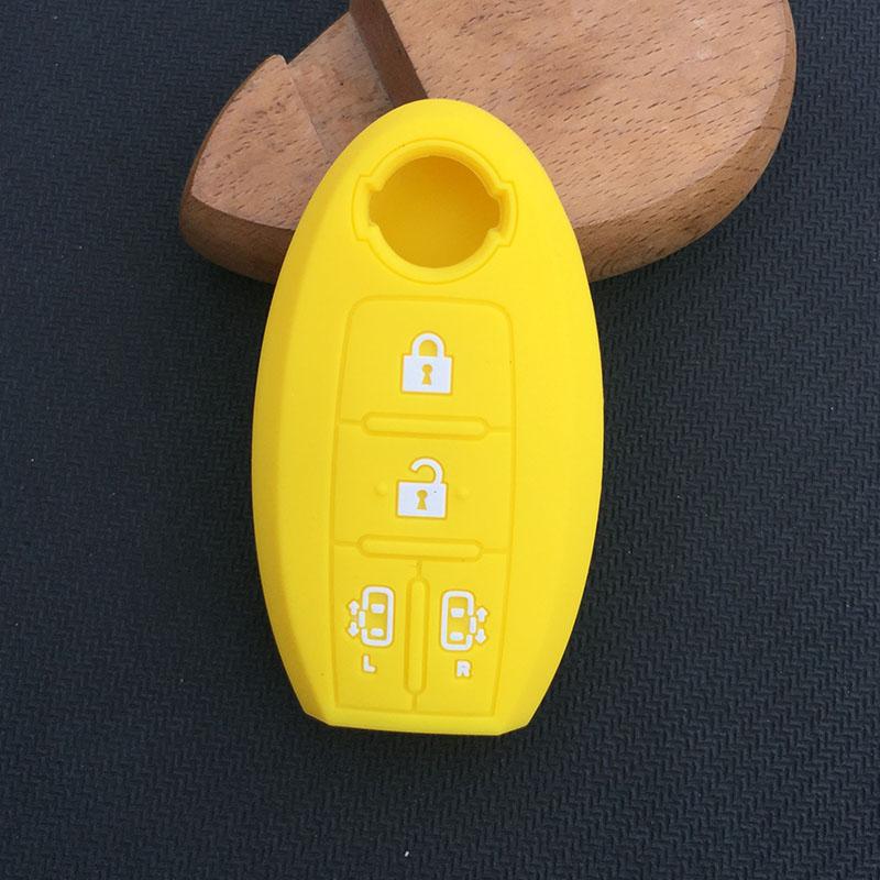 4 Button Silicone Car Key Cover for Nissan Qashqai Juke X-trail Note Tiida Almera Altima Serena C26 4 Button Key