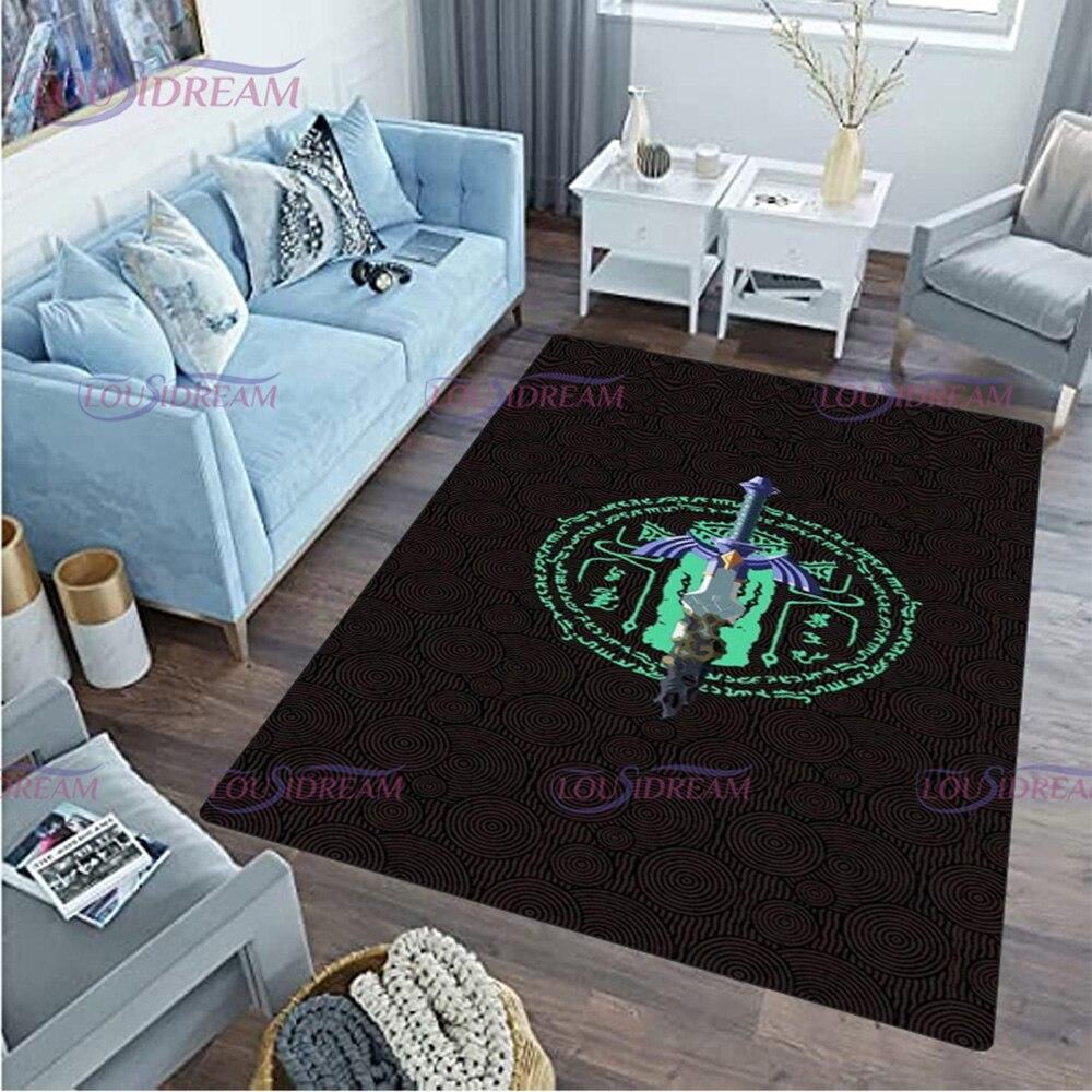 Cartoon Link-zalda Game Print Play Game Area Rug Sponge Washable Mat Bedroom Floor Mat Non-slip Bathroom Carpet Mat Door Carpet