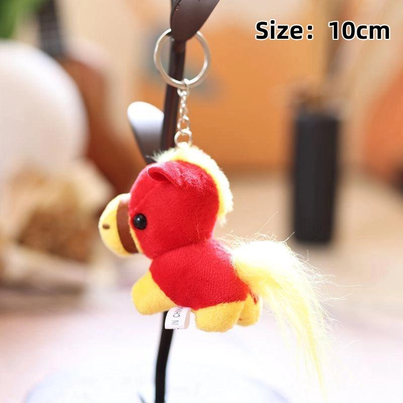2026 Chinese New Year Mascot Horse Keychain Cartoon Simulation Pony Plush Doll Pendant Cute Bag Hanging Ornament Couple Gifts