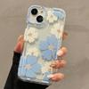 Blue Premium Flower Transparent Phone Case for Iphone 16 15 14 Pro Max 13 12 Pro 11 X XR XS 7 8 Plus SE2 Cover Case Funda Bumber