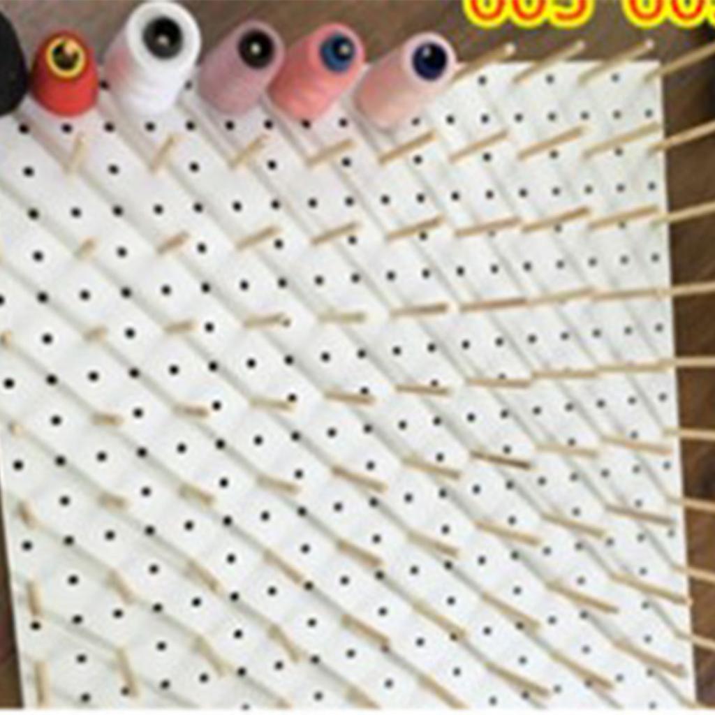 Self Adhesive Sewing Pegboard with 25 Wood Hook 11.8x11.8in Multifunctional Pegboard Organizer