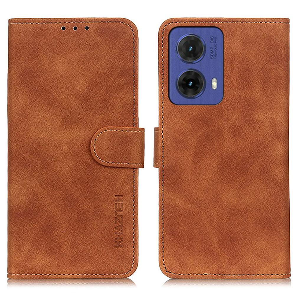 

KHAZNEH Чехол для Motorola Moto G85 5G/S50 Neo 5G из ПУ кожи с ретро текстурой Brown