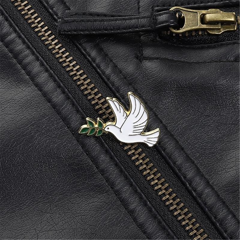 10 Piece Peace Symbol Brooch Badge Pin With Tree Branch Detail Shape For Weddings Business Meetings Everyday Wear