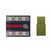 Gucci Ophidia Logo Stripe Canvas And Leather Card Holder Wallet Men Wallets Blue Beige 597606-96IWN-4076