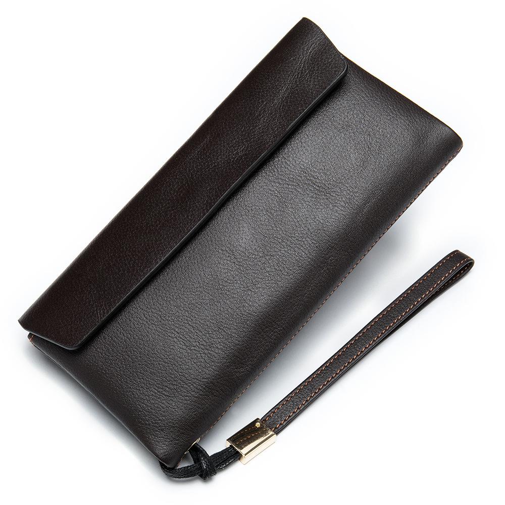 MVA Luxe Portemonnee Mannen Echt Lederen Portemonnee Voor Mannelijke Munten Lange Portefeuilles Dunne Portemonnees Leer Vrouwelijke Geld Zakken 8805 zwart