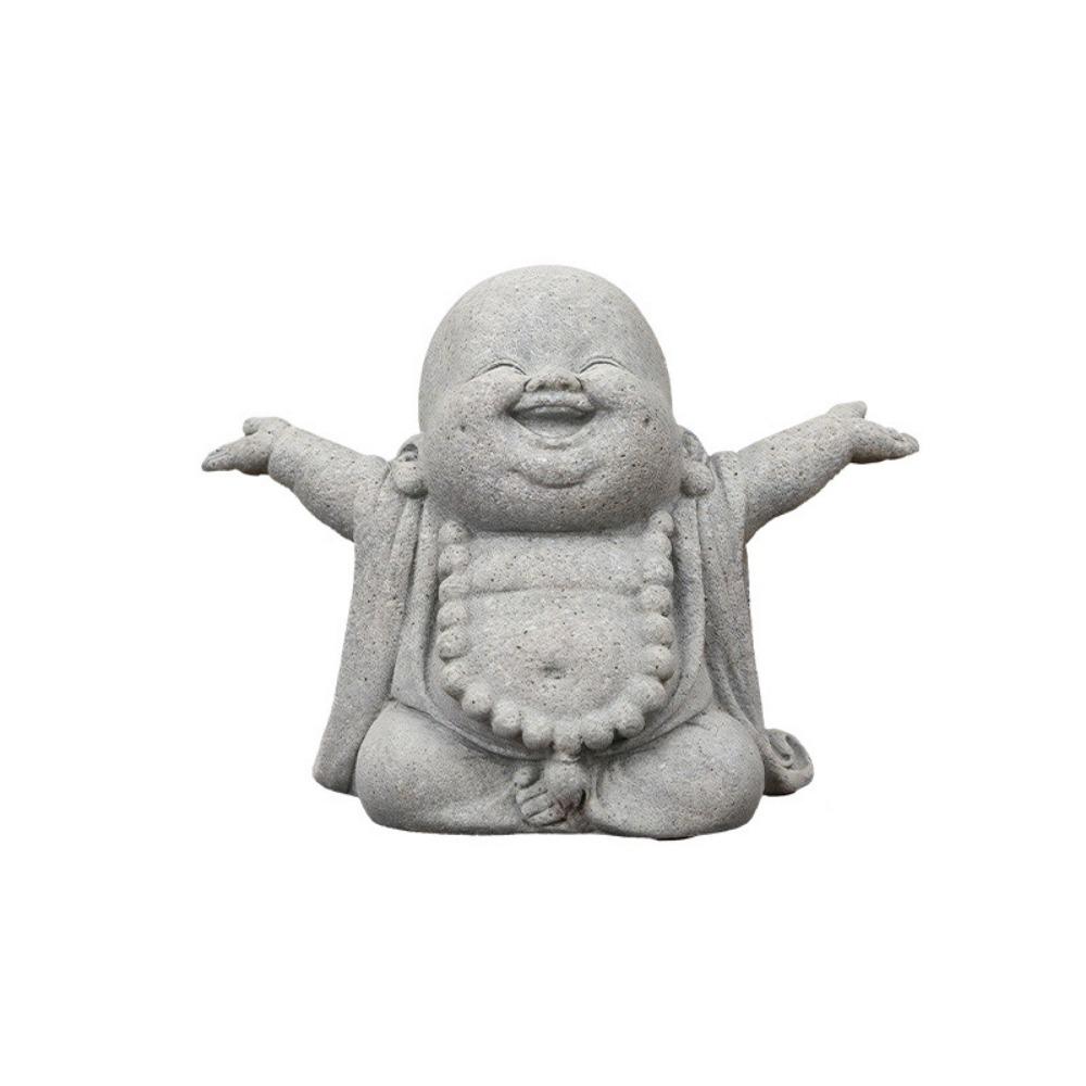 

Chinese Style Little Monk Ornament Cartoon Buddha Sculpture Mini Bald Monk Home Decor Style A