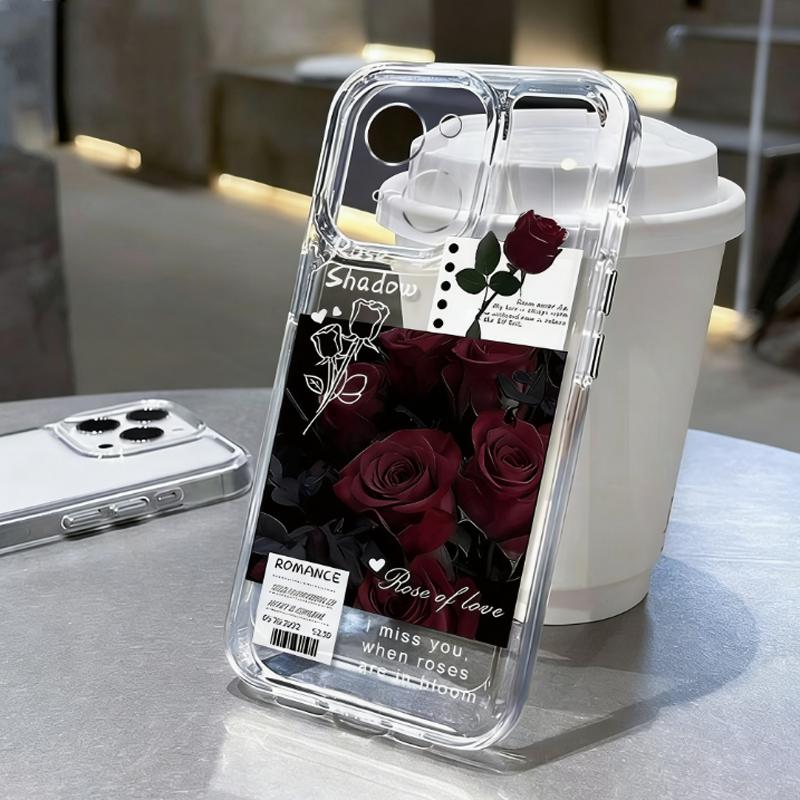 

Модный Романтичный Цветочный Ударопрочный Чехол Для Телефона Для iPhone 17 16 Pro Max 15 14 13 Mini 12 11 X XR 17 Air 16E 15 Plus Мягкий Чехол iPhone 12 mini