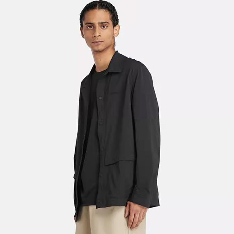 Timberland Solid Color Polo Collar Casual Quick-Dry Jacket Men jackets Black A5SDE-001