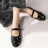 Fashion Mary Jane Fashion Rivet Leather Flat Shoes 2025 Summer New Classical Casual Comfortable Soft Ballet Shoes Zapatos De Mujer
