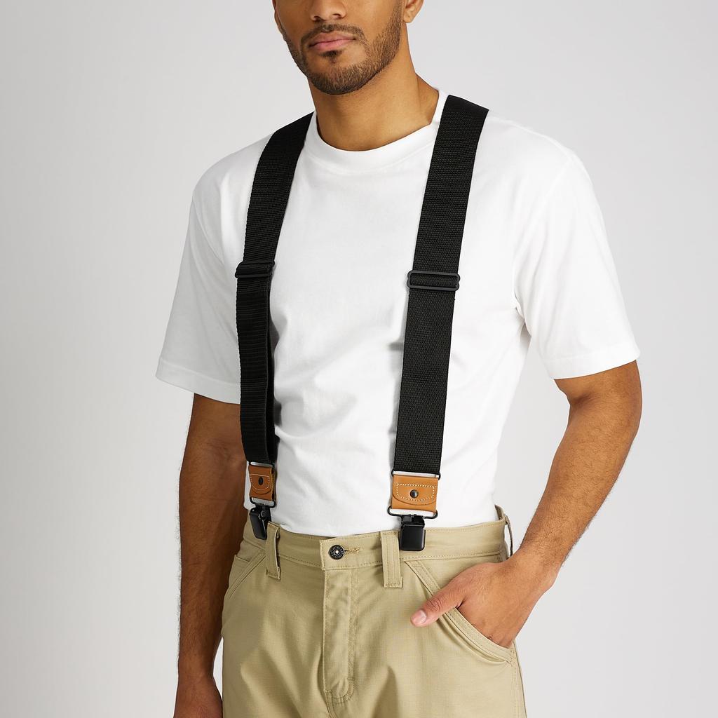 Dickies Industrial Strength Suspenders - Adjustable Wide Thick Straps for Heavy Duty Work Pants, Black, One Size Fits All