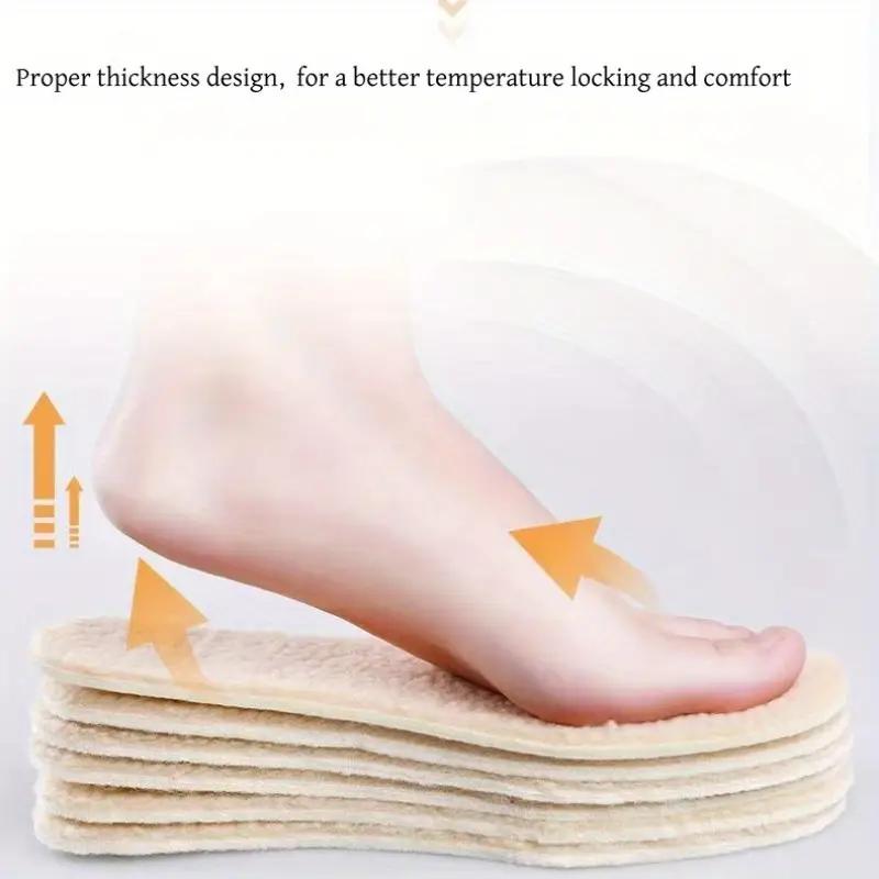 6pcs Thick Fleece Winter Insoles – Warm, Sweat-Absorbing, and Insulated for Snow Boots, Men and Women