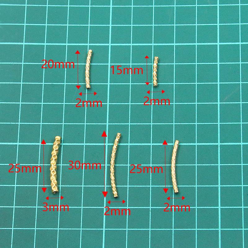 DIY Jewelry Materials: 2-Color Stainless Steel Embossed Bent Tube Beads & Accessories
