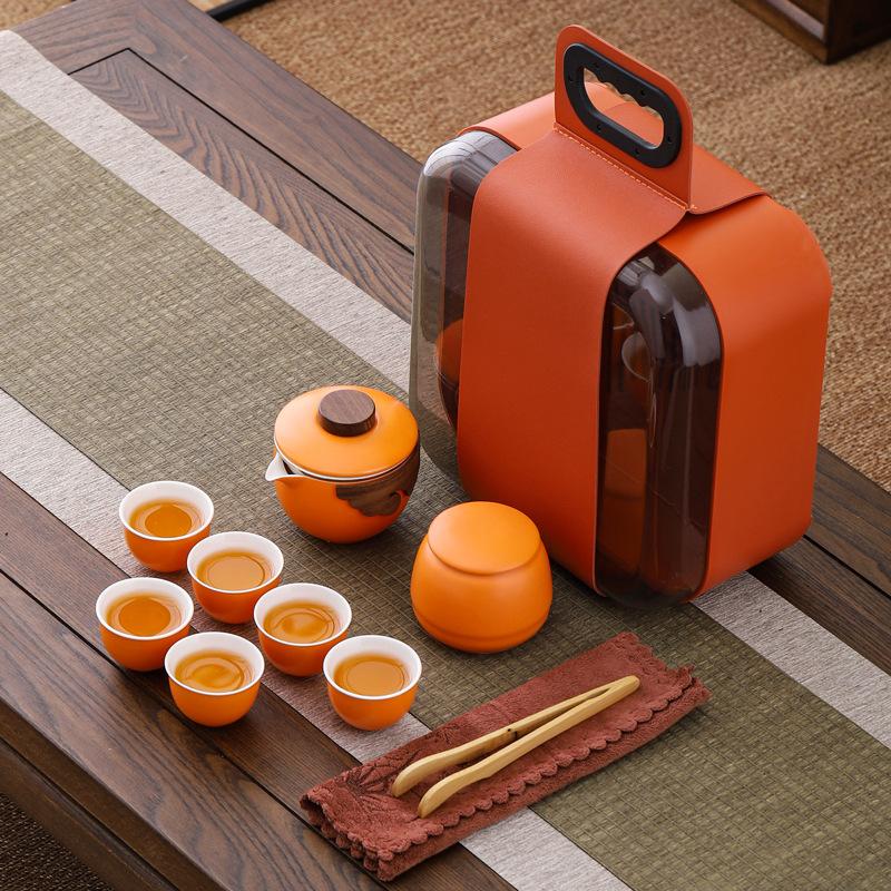 Free and easy gift portable outdoor trend travel tea set business gift set