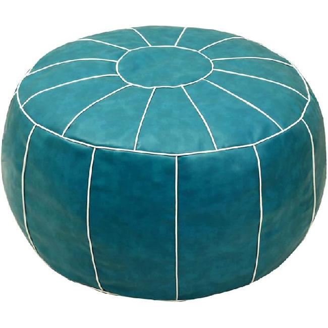 Decorative Pouf Foot Stool Round Unstuffed Leather Ottoman Cushion Storage seat or for Resting Your Feet on, Floor Chair Foot Living Room Bedroom