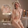 Nightclub Catwoman Lingerie Set: Sexy Plush Tiger Bow Christmas Uniform