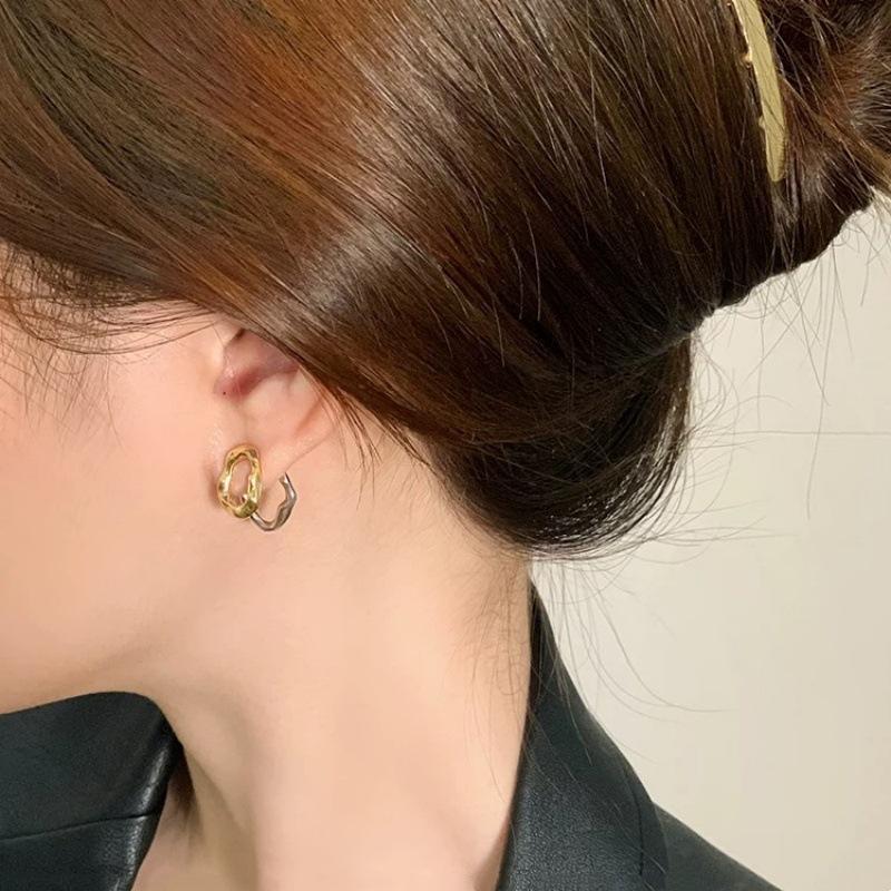 Niche Exquisite High-end Sense Two Wearing Stud Earrings Women's New Popular Unique Earrings Temperament Light Luxury Simple Earrings