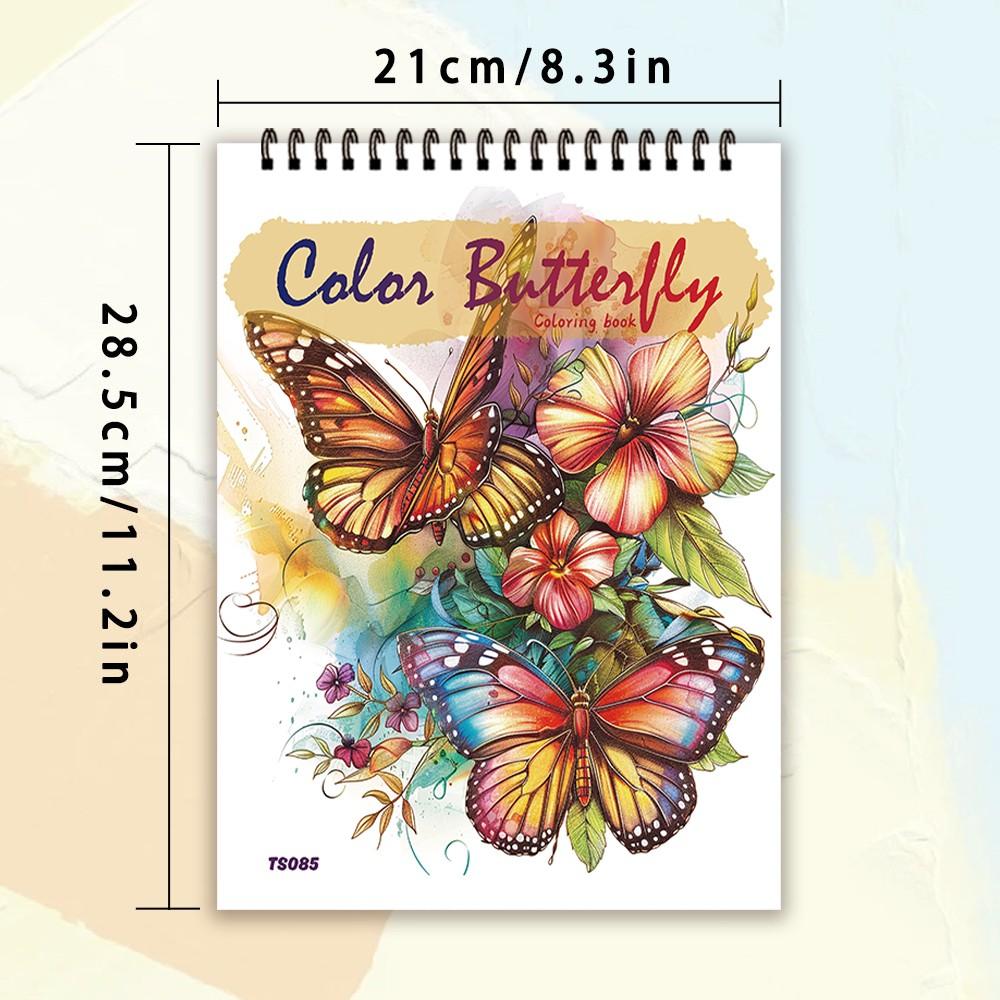 30 Sheets Adult Spiral Colouring Book, 11.2x 8.3 Inches 100gsm Thick Paper, Perfect for Back To School Gifts, Halloween Gifts