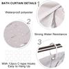 Duschvorhang Wasserdicht Schnelltrocknend Badezimmervorhang 71x71 Zoll Marmor Duschvorhang Dekorative Polyester Duschvorhang