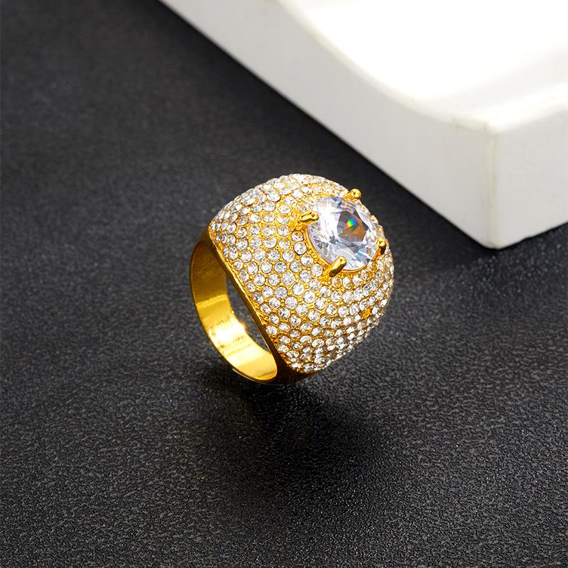 Men's Hip Hop Trendy Zircon Diamond Ring