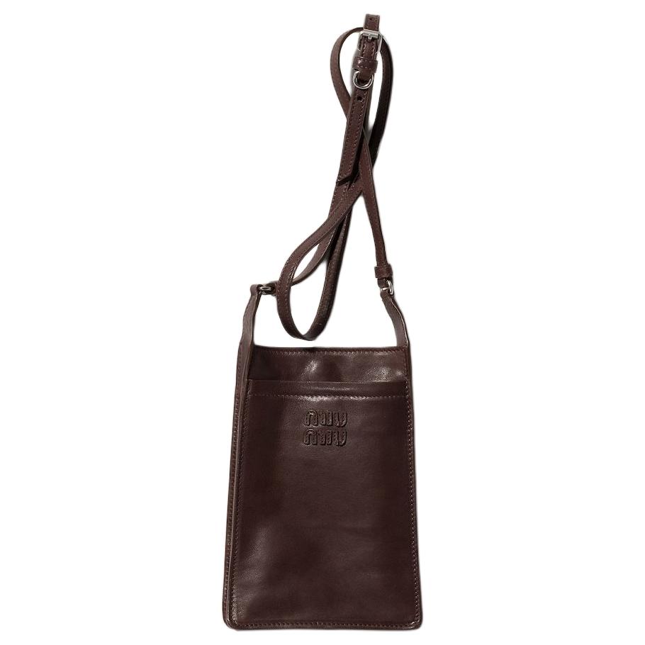 

Miu Miu Logo Embossed Design Lambskin Shoulder Bag Women Shoulder Bag Brown 5NF464_2G7Q_F0038 Basic Set (Bag+Dust Bag)