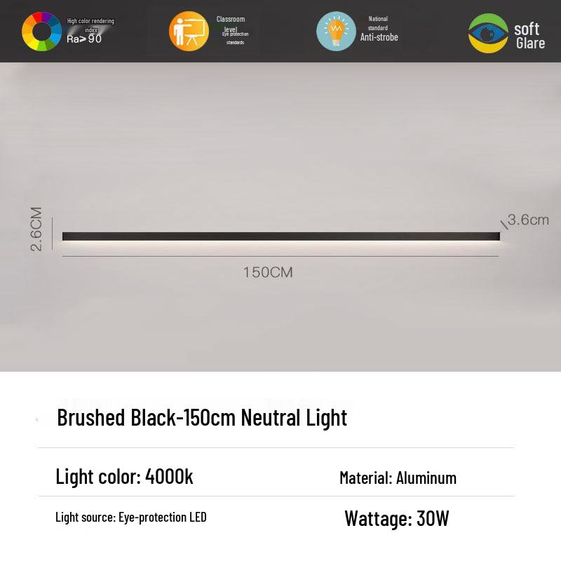 Minimalist Modern Strip Wall Light for Bedroom, Living Room, or Sofa Area