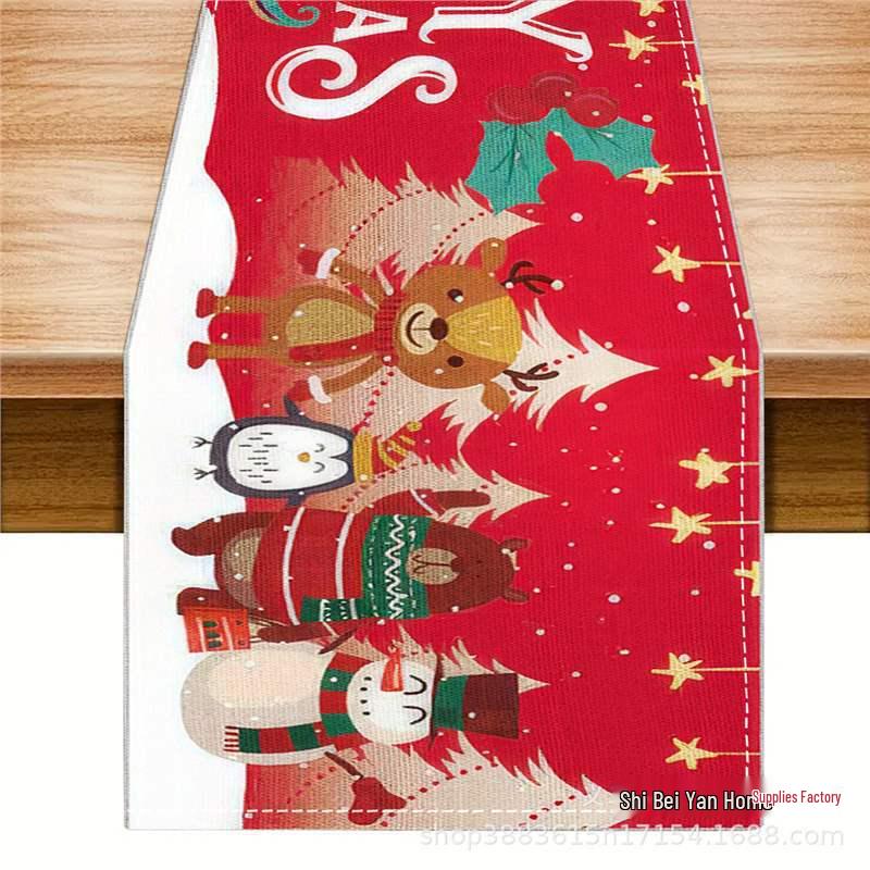 Cross-border Christmas Snowman & Santa Table Runner and Placemat
