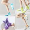 HWVICTORYV Ankle Socks with Pile Soles and Arch Support for and Sizes Sneaker Socks 02 Women's Standing, Hiking, Tennis, Running, 4-Pair Set, 22-25cm,
