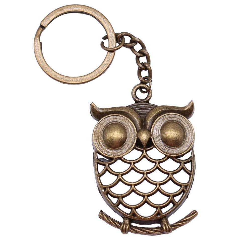 Pfauen Emaille Charms Eulen Schlüsselanhänger Vogel Anhänger Schlüsselring 28mm