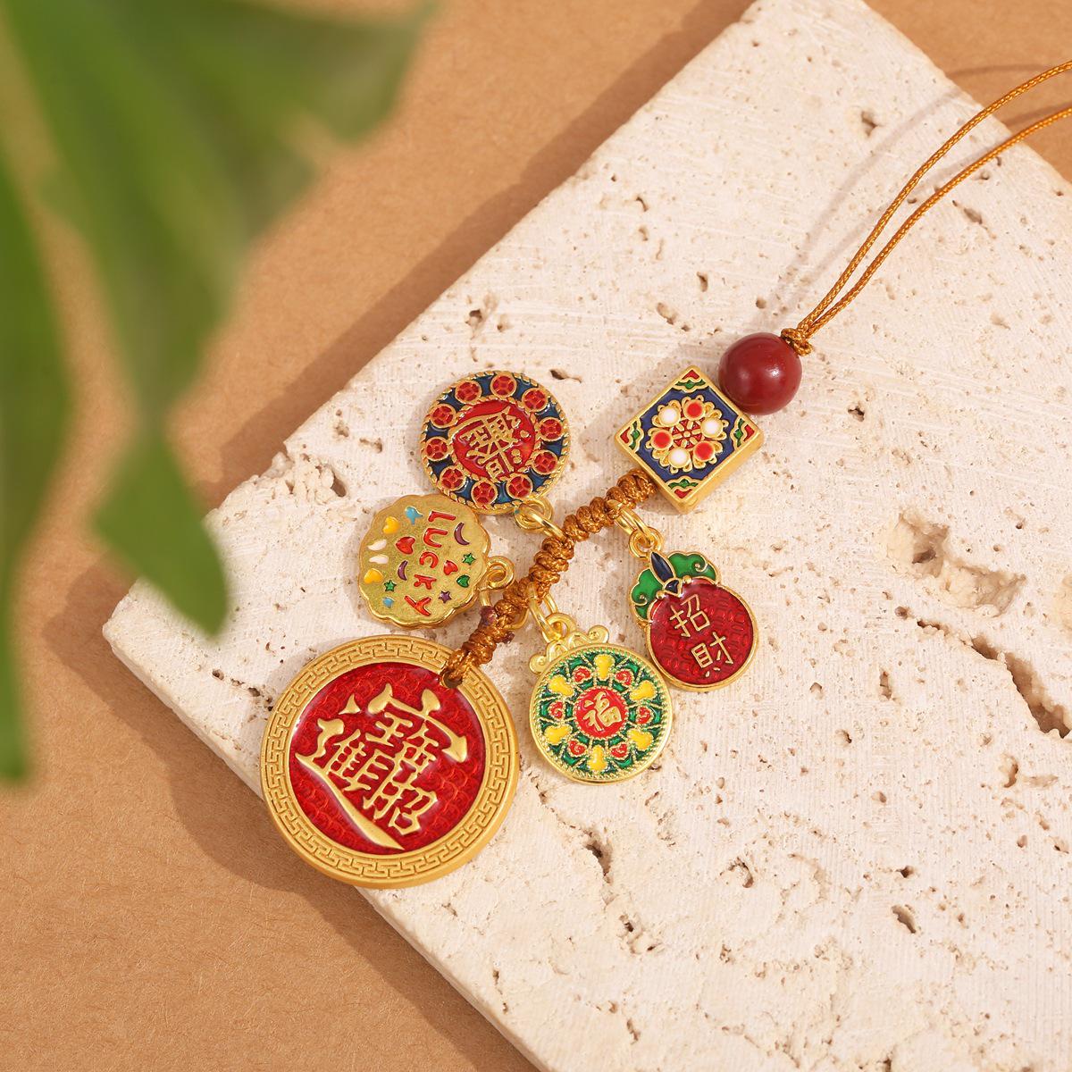 Капающий масло денежный ретро этнический брелок-подвеска в фиолетовом цвете