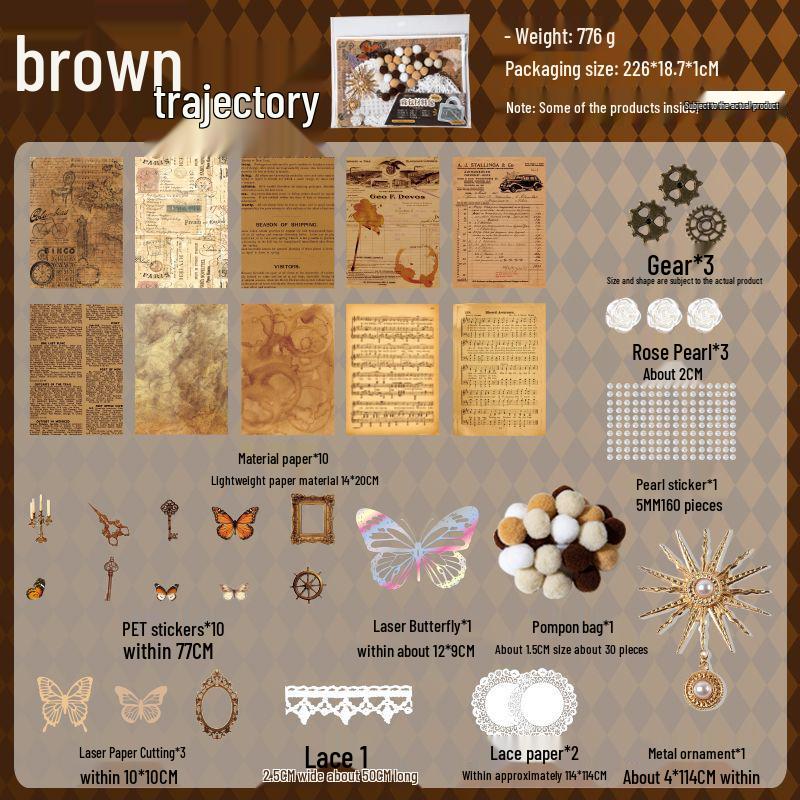 Happy Ribbon Lace Ita Bag: Red Paper Background, Beauty Stickers & Punch Board