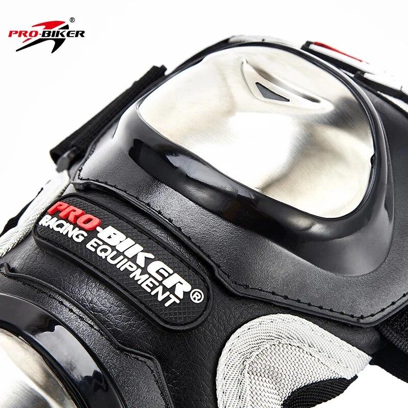 4Pcs PRO-BIKER P19 Stainless Steel Knee Elbow Guards Men Off Road Leg