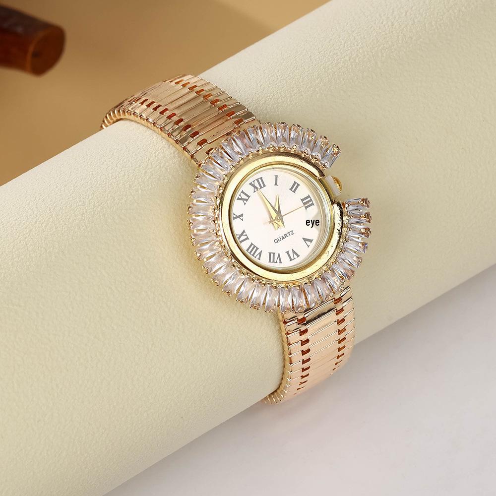 Orologio al Quarzo Placcato Oro Stile Coreano: Elegante Classico da Donna con Sensazione di Alta Gamma
