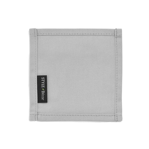 STYLE Decor Coasters, 100% Cotton, Stylish Fabric, Set of 4, Washable, Nordic Style, Solid Gray, W3003000
