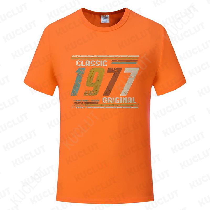 Novelty Awesome Vintage Classic 1977 Print Men T Shirts Streetwear Short Sleeve Birthday Gifts Summer Style T-shirt Men Clothes