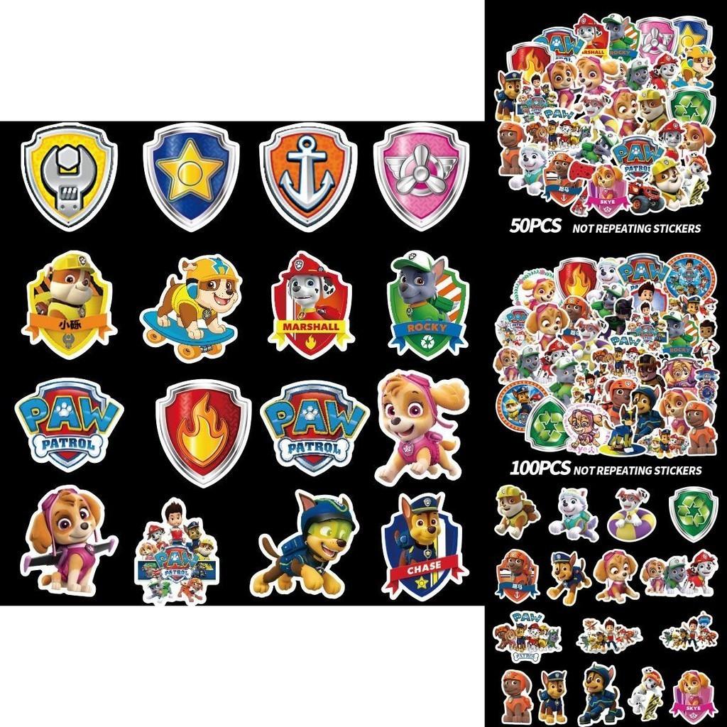 Colorful Anime Paw Patrol Stickers 50/100 Pack Waterproof For Laptops And More