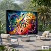 Colorful Music Notes Abstract Art Tapestry Treble Clef Rainbow Wall Hanging Studio Decor Creativemusical Instrument Fabricposter