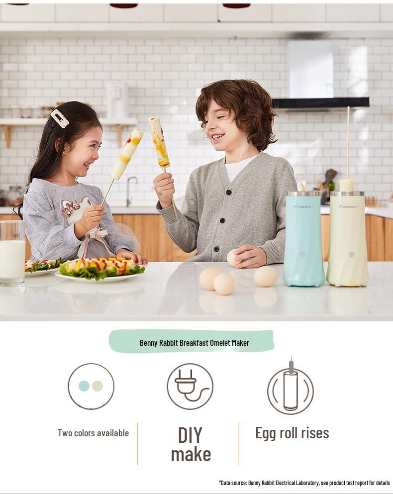 Benny Rabbit Automatic Breakfast & Egg Roll Maker with Egg Cups and Mini Fryer