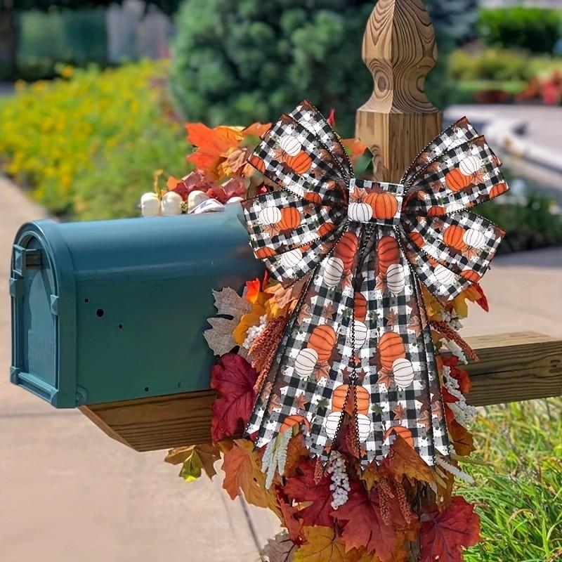 Halloween Orange Pumpkin Black And White Plaid Ribbon For Festive Diy Decorations