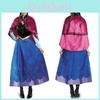 Enchanting Princess Anna Fancy Dress With Detachable Cape For Girls' Cosplay Adventures