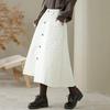 Cotton Padded plus size High waist vintage Spring autumn Winter casual loose long for woman skirts womens skirt