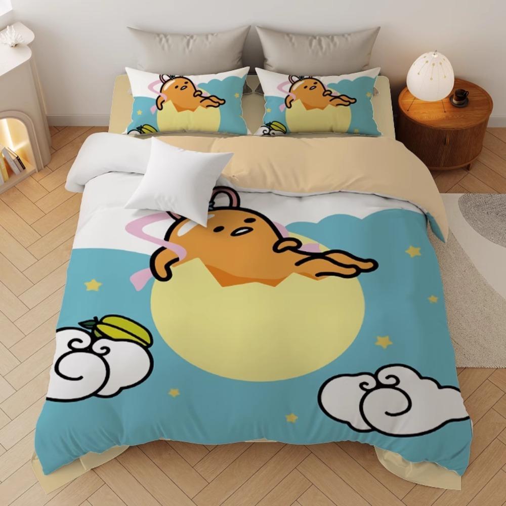 Lazy Egg Duvet Cover Pillowcase Bedding Set BoyGirl Bedroom Decoration Children-Gift Single Double Large SizeZip Duvet Cover