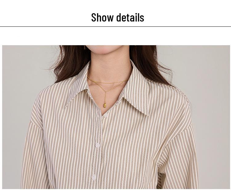 Elegant French Stripe Slimming Blouse - Spring 2026 Professional Women's Top
